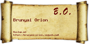 Brunyai Orion névjegykártya
